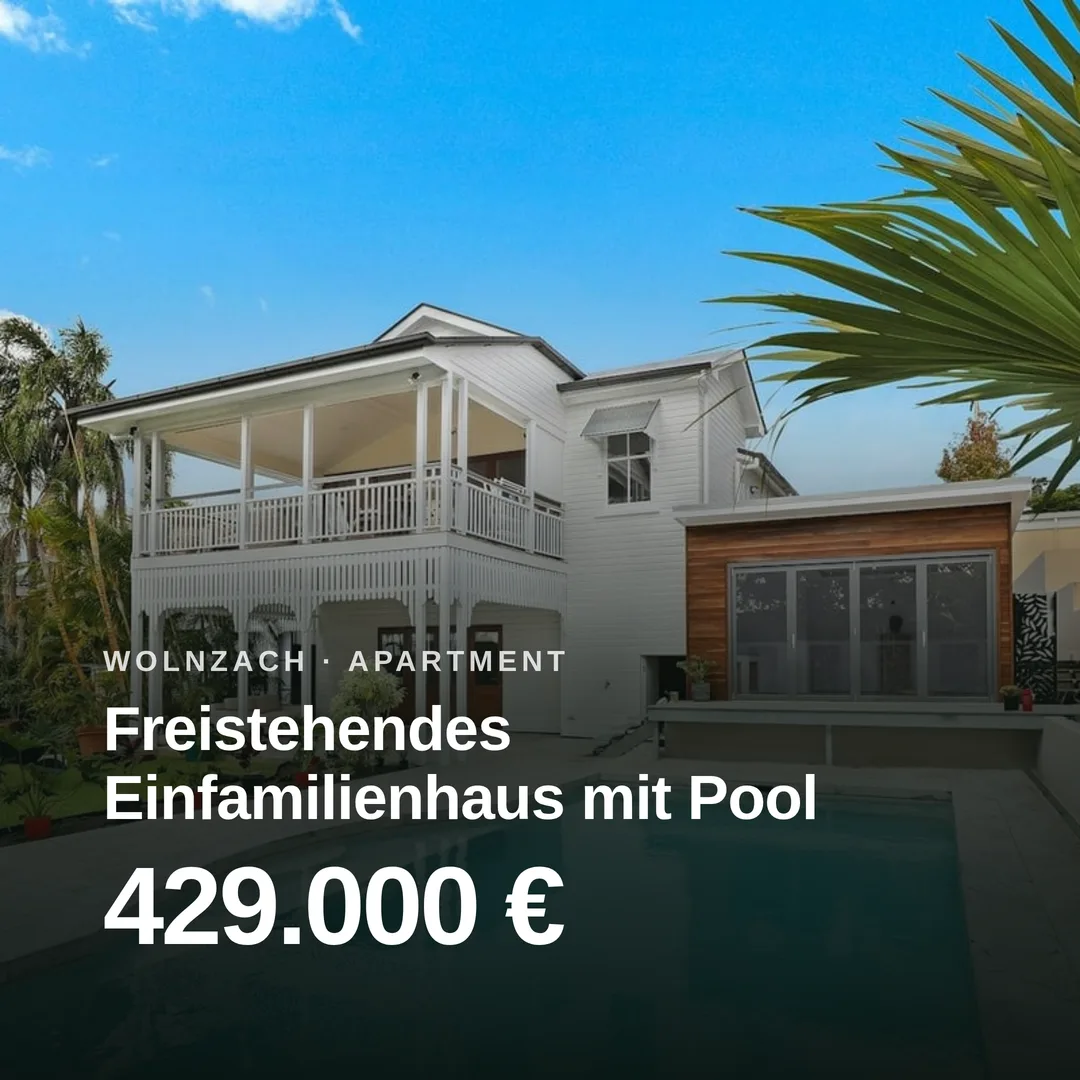 Instagram-Beitrag im Format 1080 × 1080 mit Objektfoto, Titel und Preis